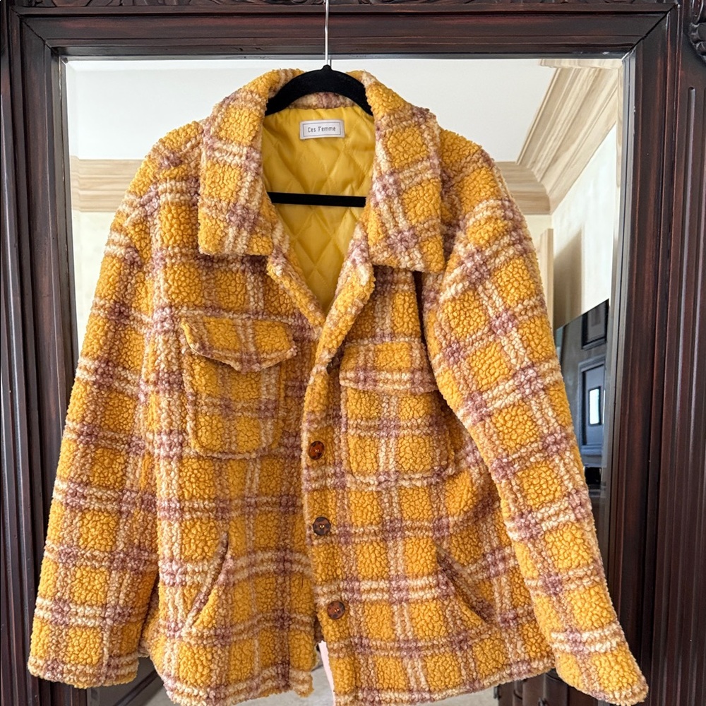OVERSIZED Ces Femme Yellow Plaid Jacket